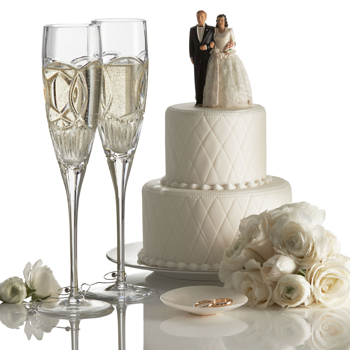 Waterford Crystal True Love Wedding Vows Flutes, Pair